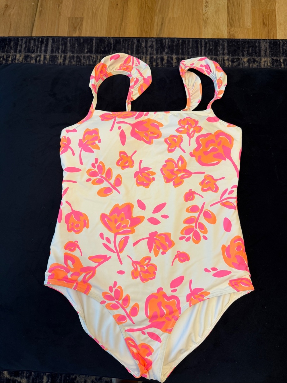 Vineyard Vines White One-Piece Swimsuit with Pink & Orange Floral Print - Picture 2 of 5